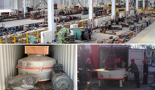 通矿雷蒙磨粉机车间生产场景、通矿雷蒙磨粉机正在装车发货